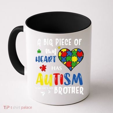 Autism Brother Heart Puzzle Autism Awareness Coffee Mug