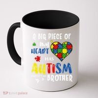 Autism Brother Heart Puzzle Autism Awareness Coffee Mug thumb 0