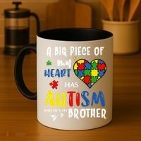 Autism Brother Heart Puzzle Autism Awareness Coffee Mug thumb 4