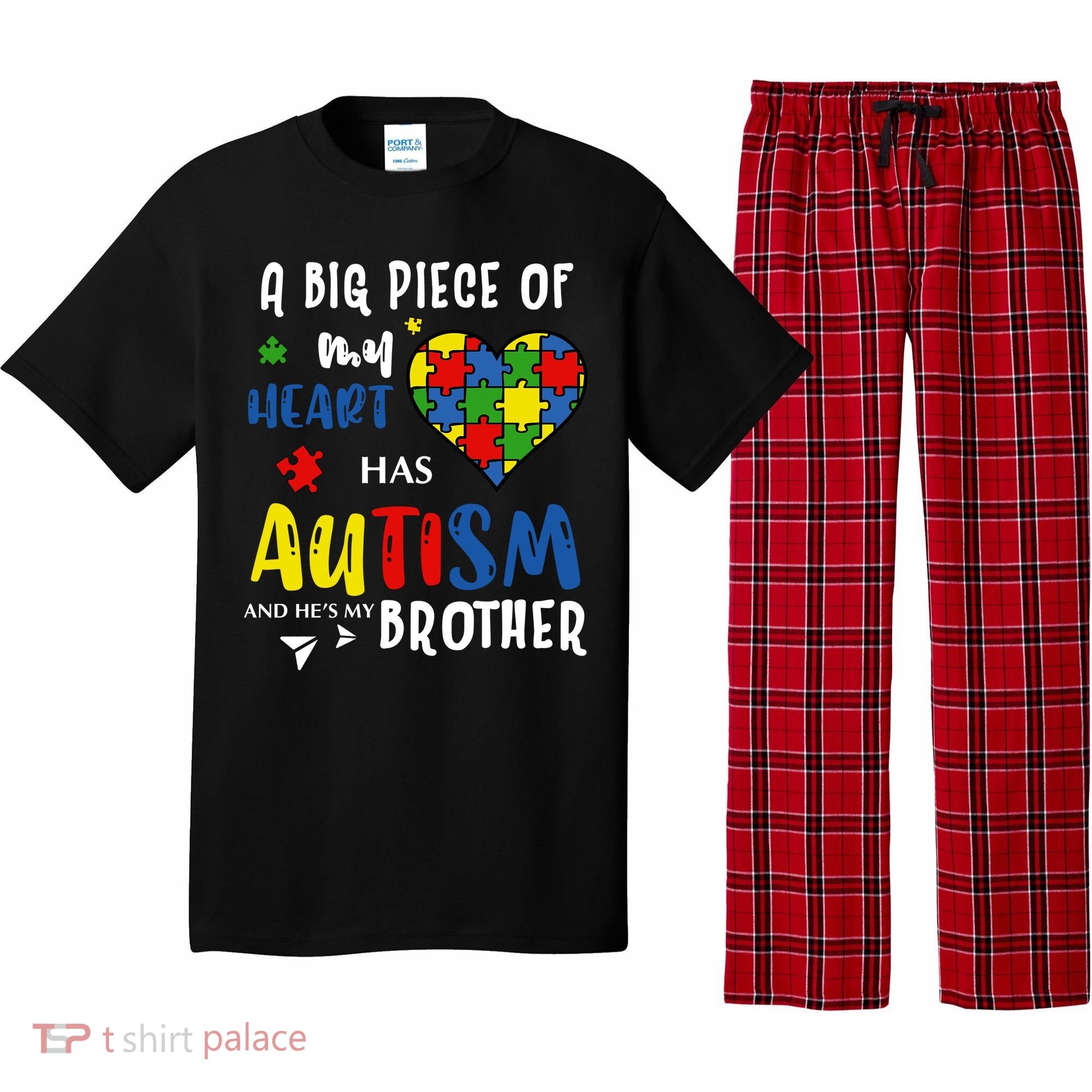 Autism Brother Heart Puzzle Autism Awareness Pajama Set