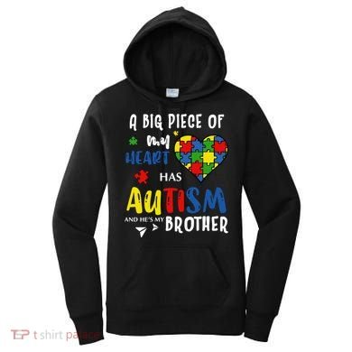 Autism Brother Heart Puzzle Autism Awareness Women's Hoodie