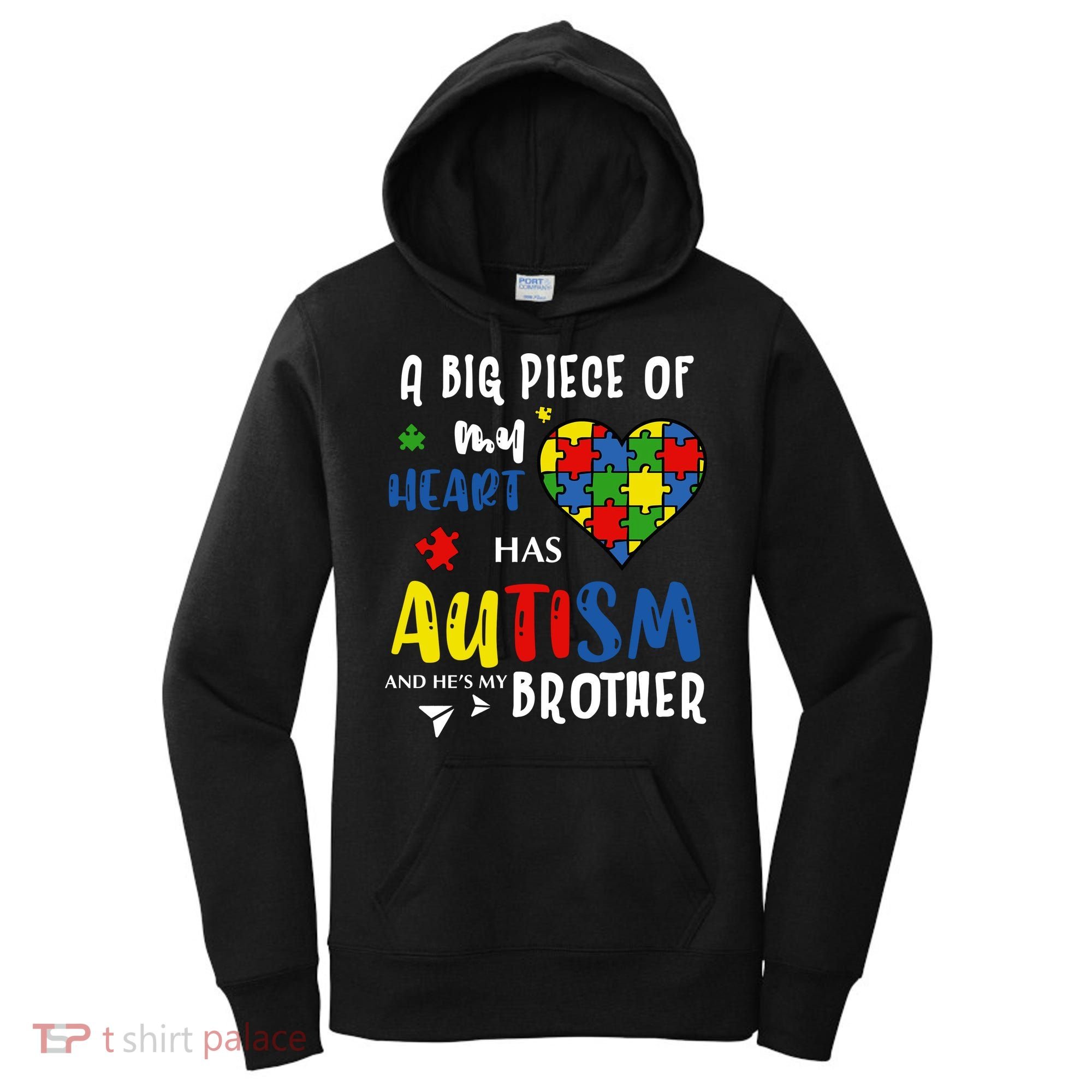 Autism Brother Heart Puzzle Autism Awareness Women's Hoodie