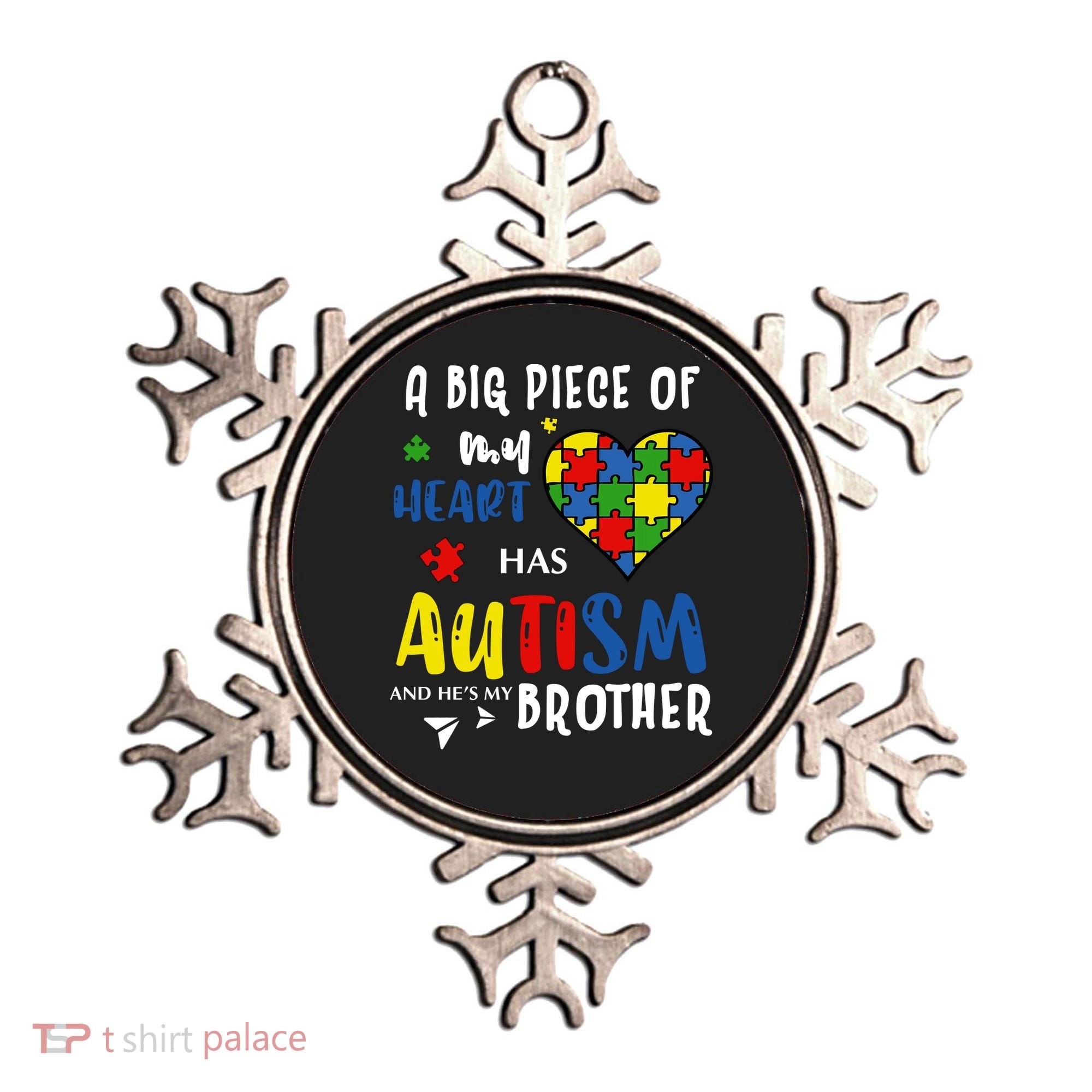 Autism Brother Heart Puzzle Autism Awareness Ornament