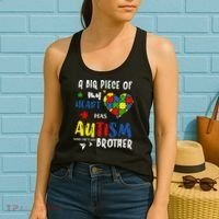 Autism Brother Heart Puzzle Autism Awareness Women's Tank Top thumb 2