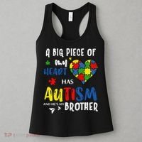 Autism Brother Heart Puzzle Autism Awareness Women's Tank Top thumb 3