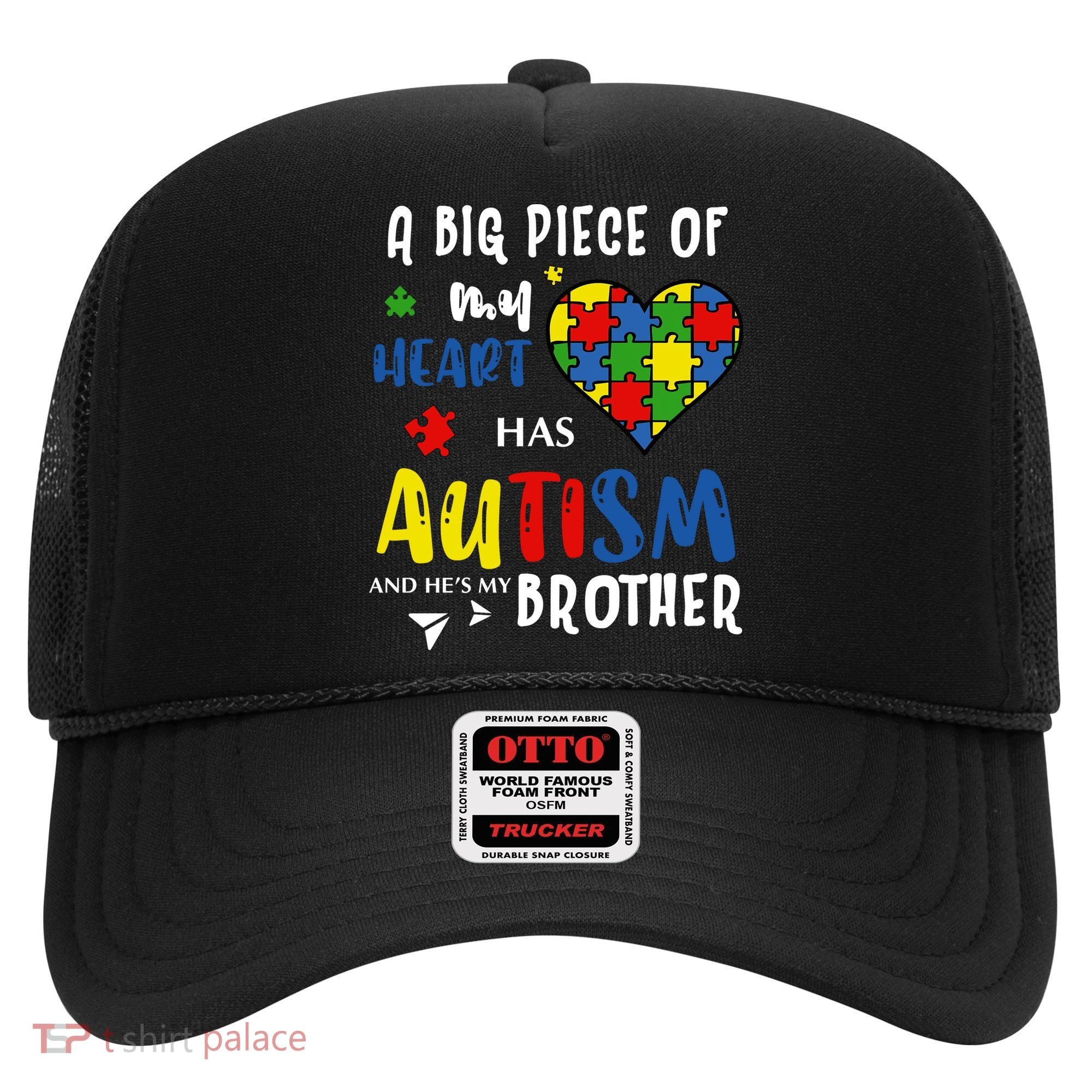 Autism Brother Heart Puzzle Autism Awareness Hat