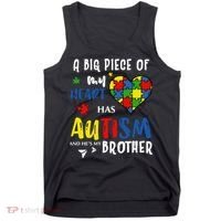 Autism Brother Heart Puzzle Autism Awareness Tank Top thumb 0