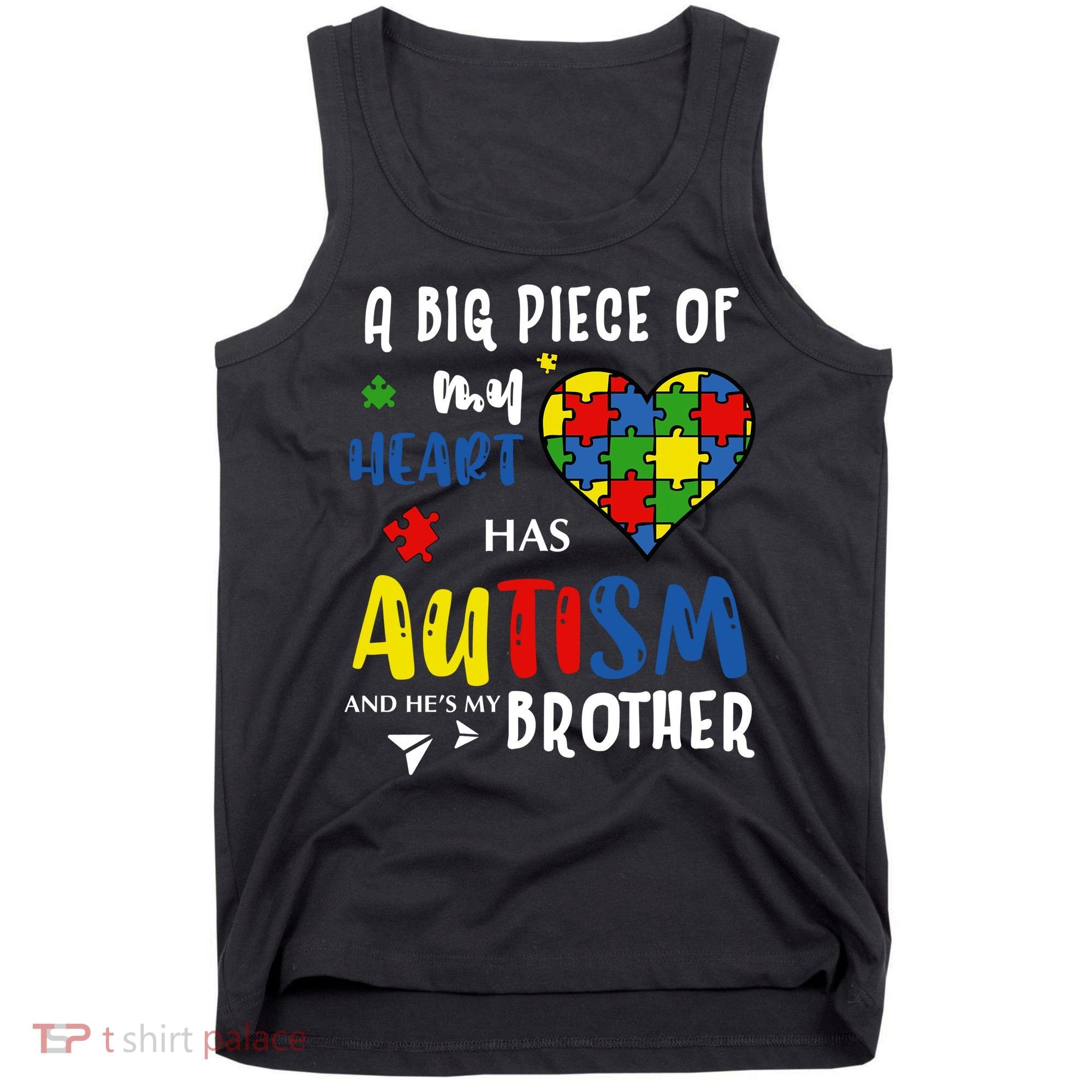Autism Brother Heart Puzzle Autism Awareness Tank Top