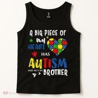 Autism Brother Heart Puzzle Autism Awareness Tank Top thumb 2