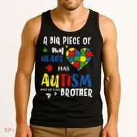 Autism Brother Heart Puzzle Autism Awareness Tank Top thumb 3