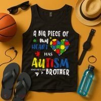 Autism Brother Heart Puzzle Autism Awareness Tank Top thumb 4