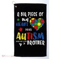 Autism Brother Heart Puzzle Autism Awareness Golf Towel thumb 0