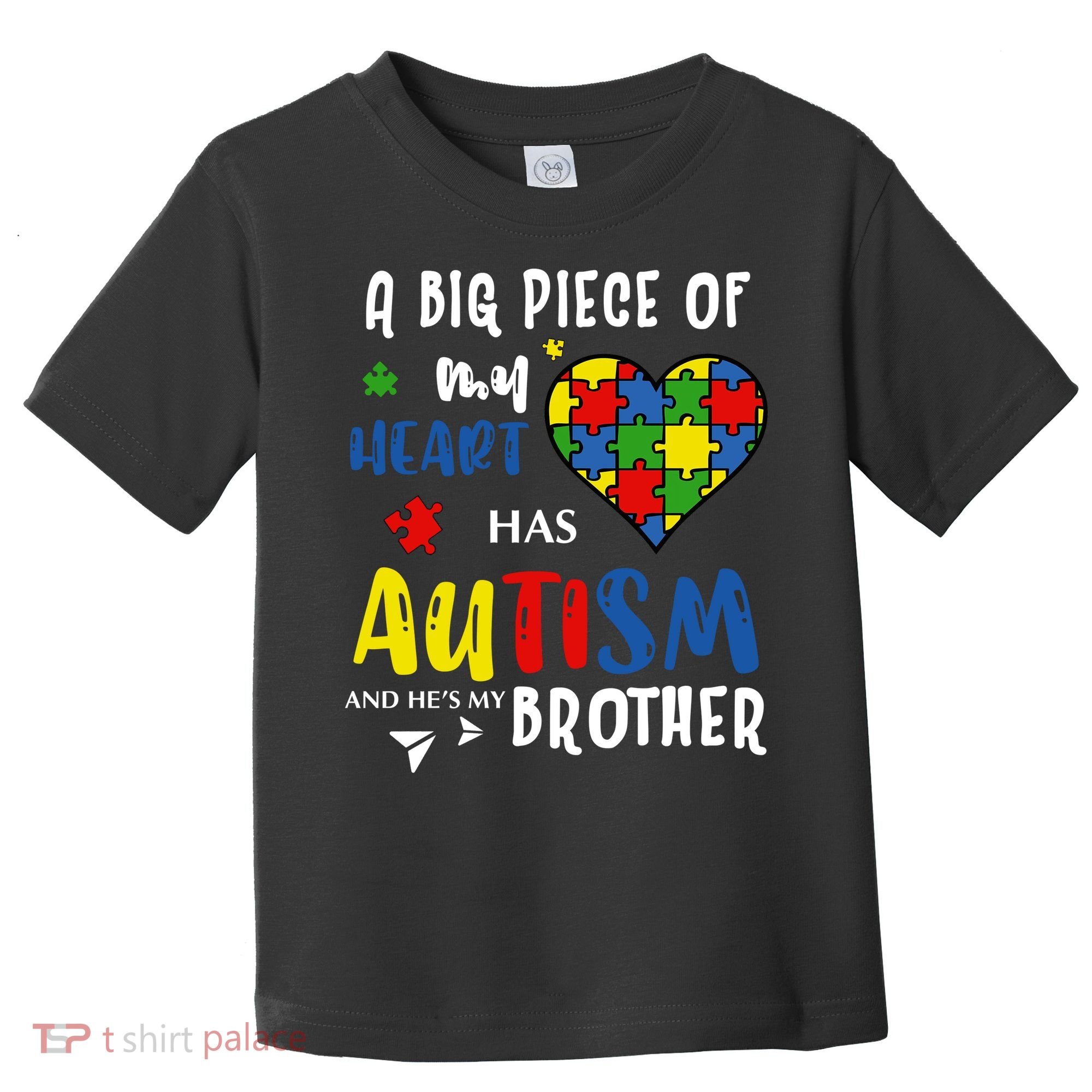 Autism Brother Heart Puzzle Autism Awareness Toddler T-Shirt