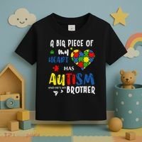 Autism Brother Heart Puzzle Autism Awareness Toddler T-Shirt thumb 3