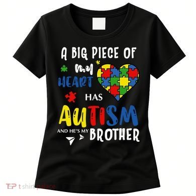 Autism Brother Heart Puzzle Autism Awareness Women's T-Shirt