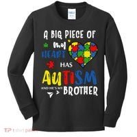 Autism Brother Heart Puzzle Autism Awareness Kids Long Sleeve Shirt thumb 0