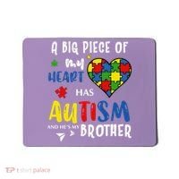 Autism Brother Heart Puzzle Autism Awareness Mousepad thumb 0