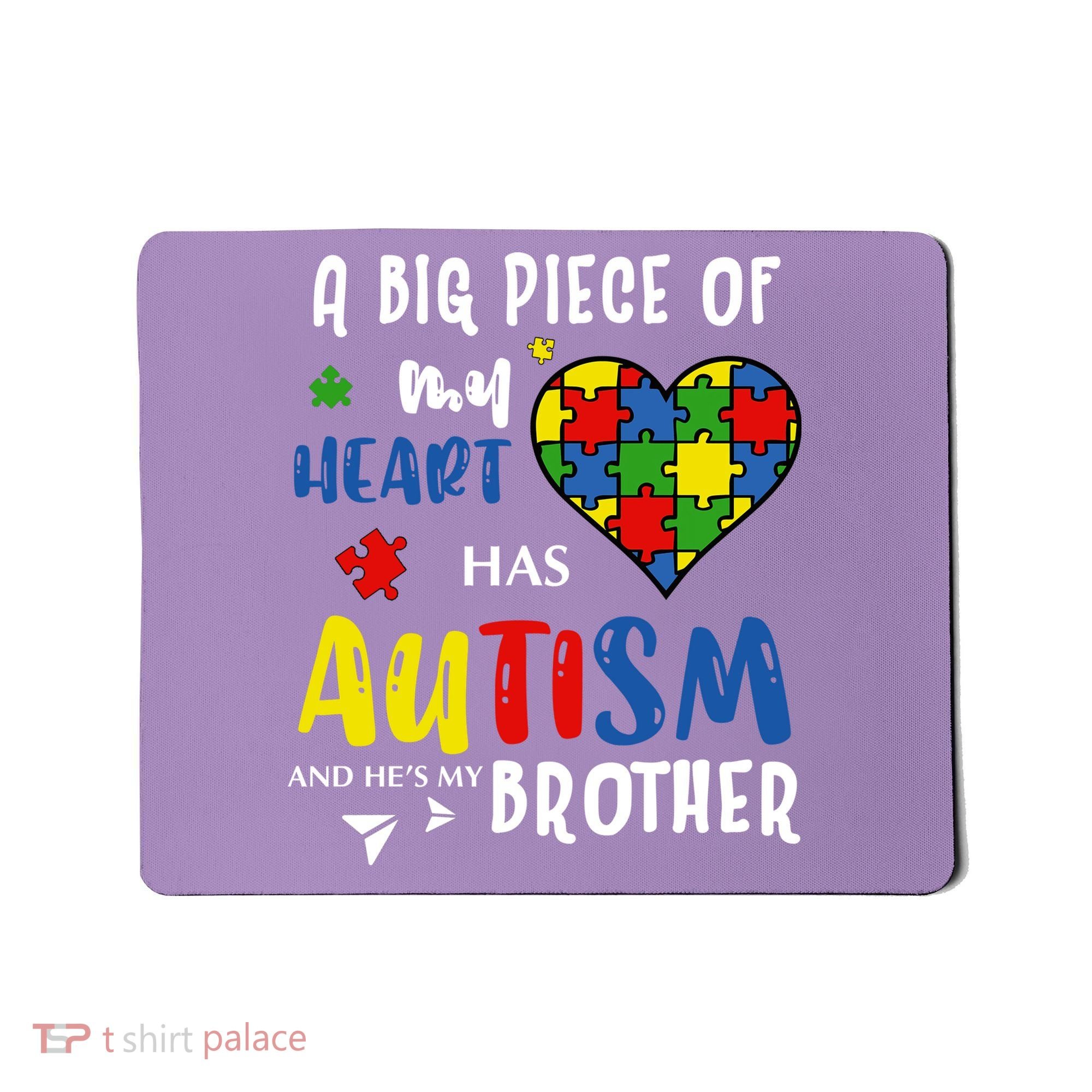 Autism Brother Heart Puzzle Autism Awareness Mousepad