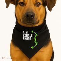 Archery Bow Hunting Aim Exhale Shoot USA-Made Doggie Bandana thumb 1