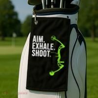 Archery Bow Hunting Aim Exhale Shoot Golf Towel thumb 2