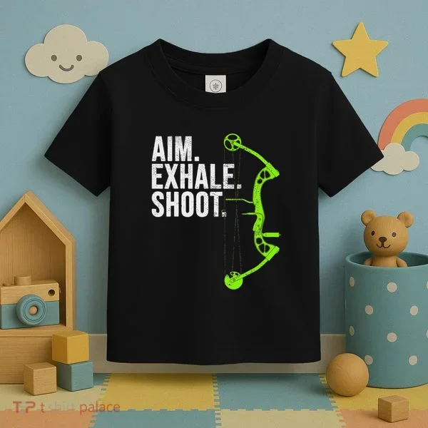 Archery Bow Hunting Aim Exhale Shoot Toddler T-Shirt