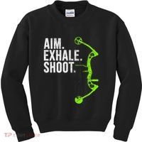 Archery Bow Hunting Aim Exhale Shoot Kids Sweatshirt thumb 0