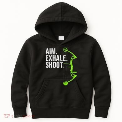 Archery Bow Hunting Aim Exhale Shoot Kids Hoodie