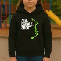 Archery Bow Hunting Aim Exhale Shoot Kids Hoodie thumb 3