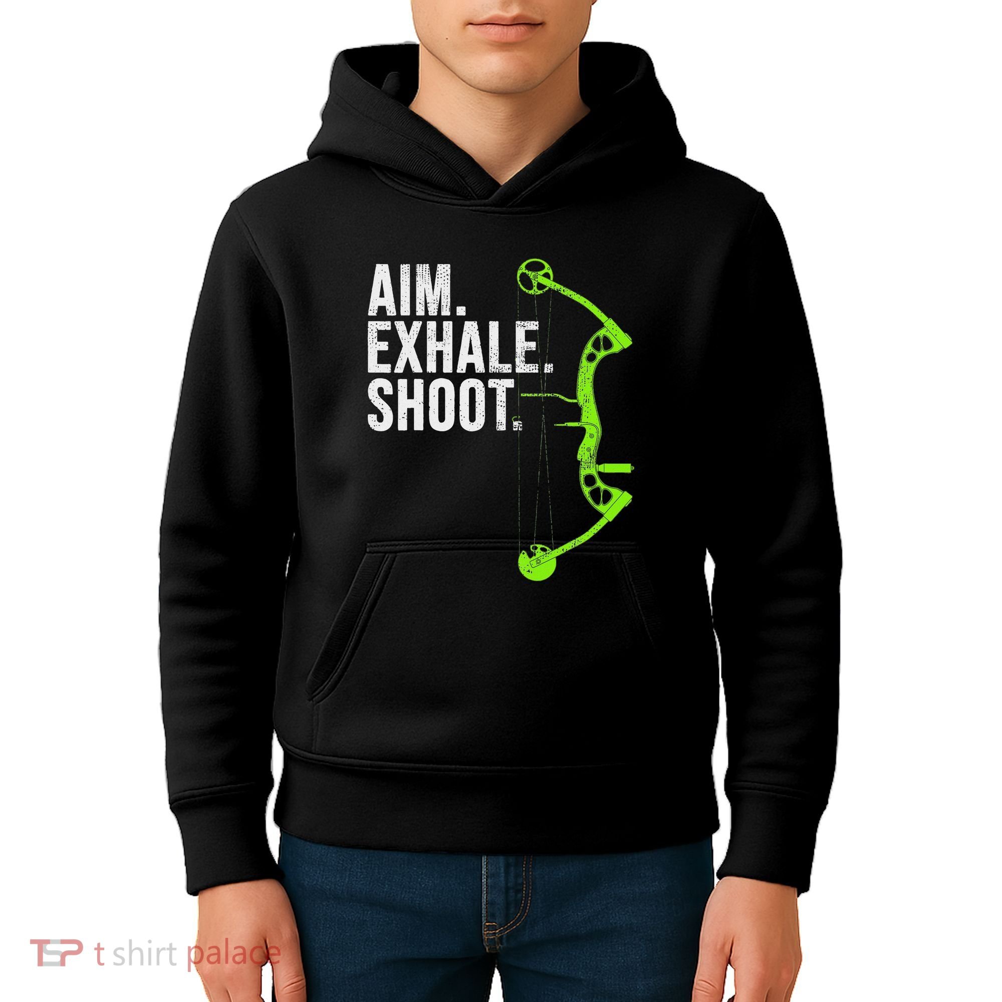 Archery Bow Hunting Aim Exhale Shoot Kids Hoodie