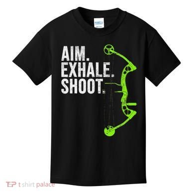 Archery Bow Hunting Aim Exhale Shoot Kids T-Shirt