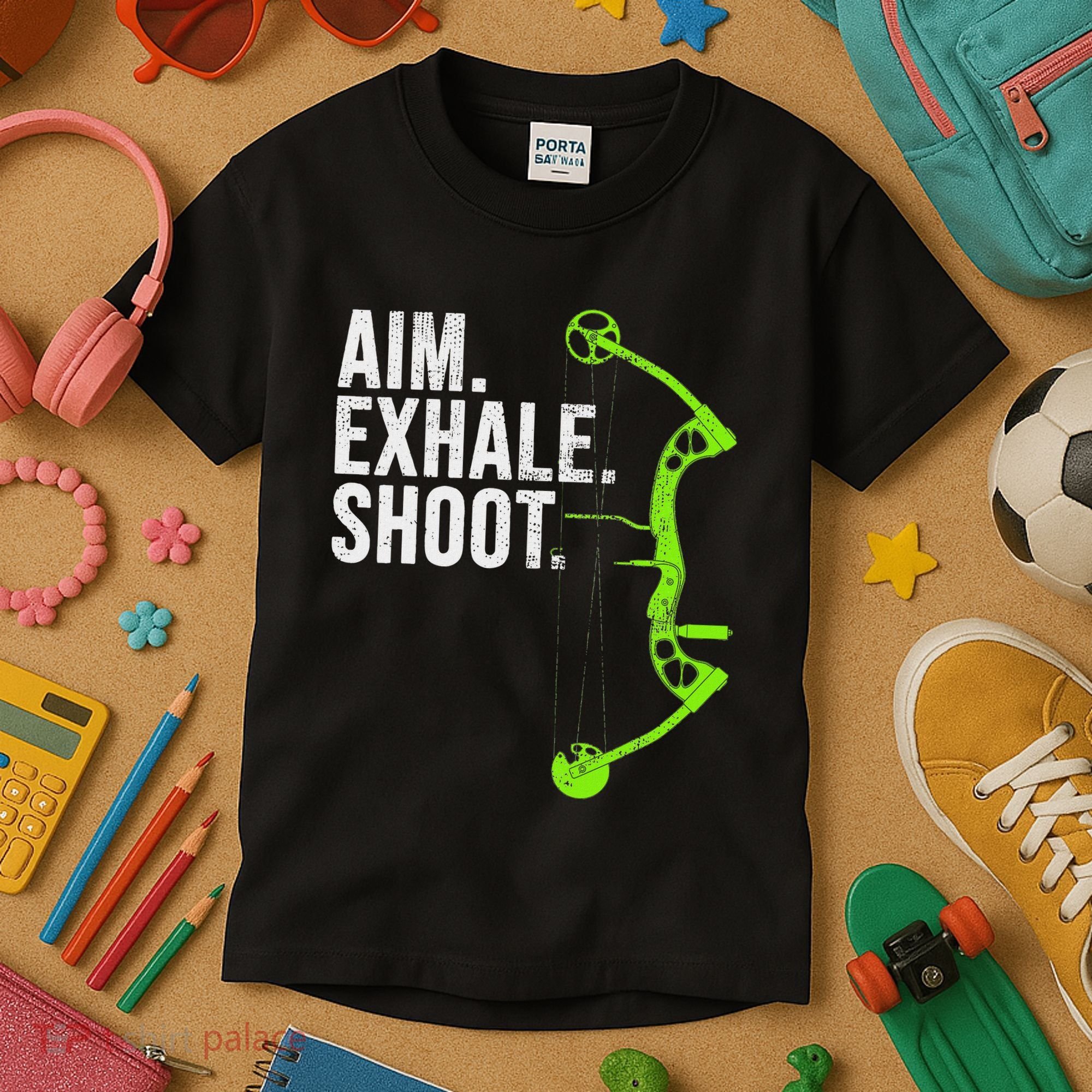Archery Bow Hunting Aim Exhale Shoot Kids T-Shirt