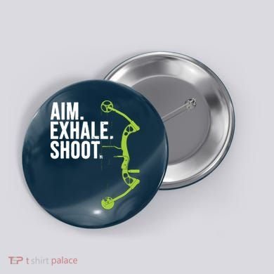 Archery Bow Hunting Shirts Aim Exhale Shoot Button