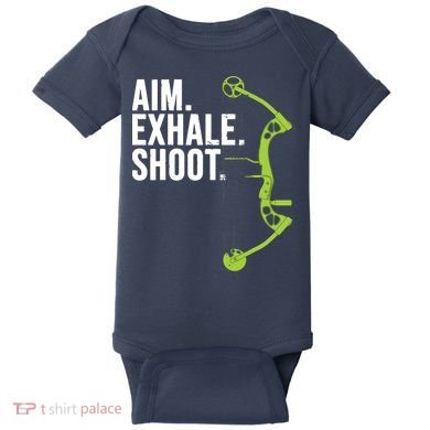 Archery Bow Hunting Shirts Aim Exhale Shoot Baby Bodysuit