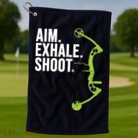 Archery Bow Hunting Shirts Aim Exhale Shoot Golf Towel thumb 1