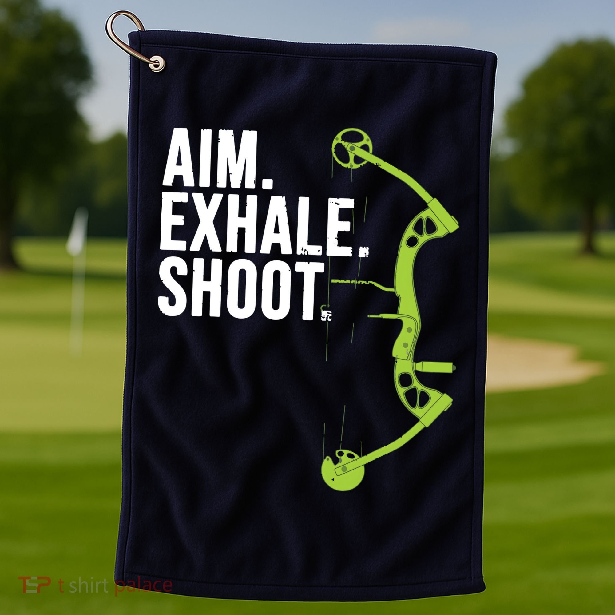 Archery Bow Hunting Shirts Aim Exhale Shoot Golf Towel