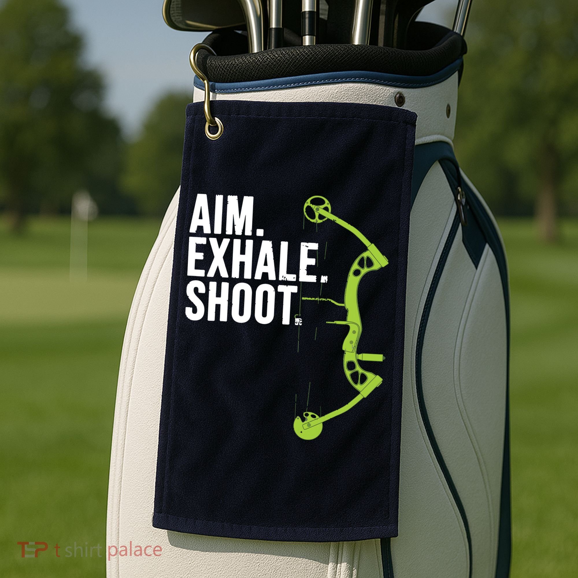 Archery Bow Hunting Shirts Aim Exhale Shoot Golf Towel