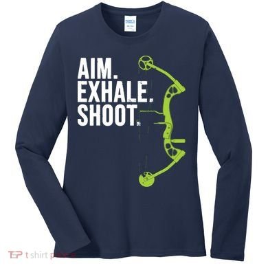 Archery Bow Hunting Shirts Aim Exhale Shoot Women's Long Sleeve Shirt