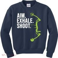 Archery Bow Hunting Shirts Aim Exhale Shoot Kids Sweatshirt thumb 0