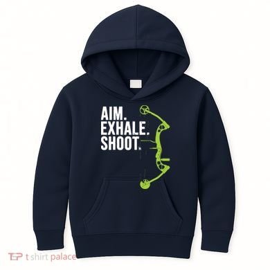 Archery Bow Hunting Shirts Aim Exhale Shoot Kids Hoodie