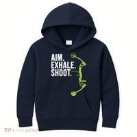 Archery Bow Hunting Shirts Aim Exhale Shoot Kids Hoodie thumb 0
