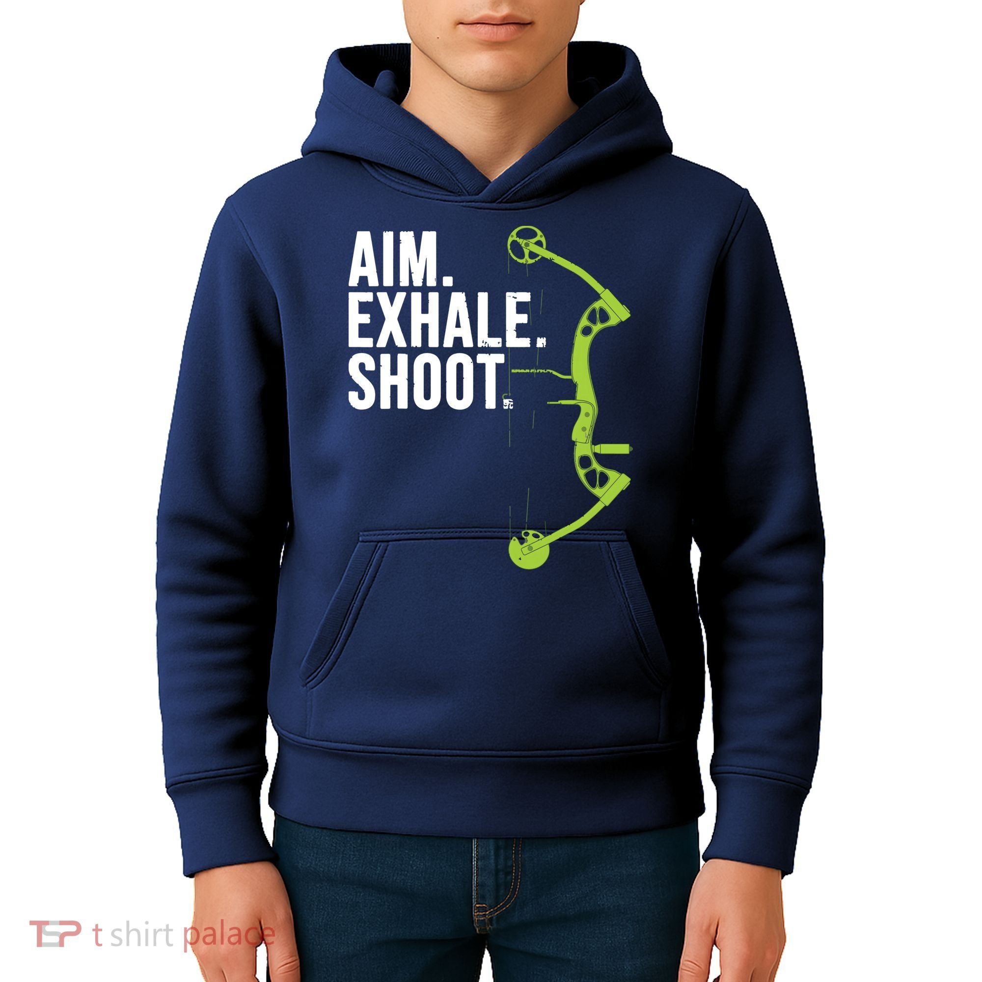 Archery Bow Hunting Shirts Aim Exhale Shoot Kids Hoodie