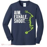 Archery Bow Hunting Shirts Aim Exhale Shoot Kids Long Sleeve Shirt thumb 0