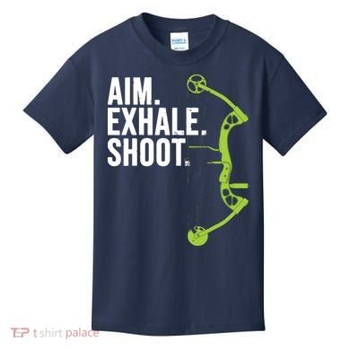Archery Bow Hunting Shirts Aim Exhale Shoot Kids T-Shirt