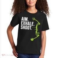 Archery Bow Hunting Shirts Aim Exhale Shoot Kids T-Shirt thumb 2