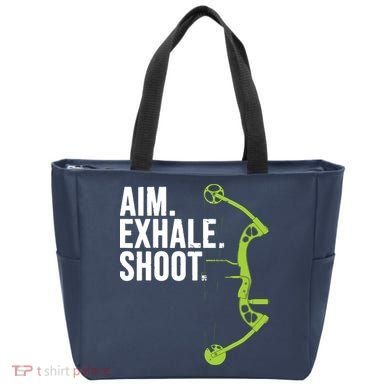 Archery Bow Hunting Shirts Aim Exhale Shoot Tote Bag