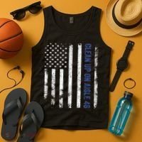 Anti Biden Impeach 46 8646 Clean Up On Aisle 46 Pro USA Flagd Tank Top thumb 4