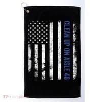 Anti Biden Impeach 46 8646 Clean Up On Aisle 46 Pro USA Flagd Golf Towel thumb 0