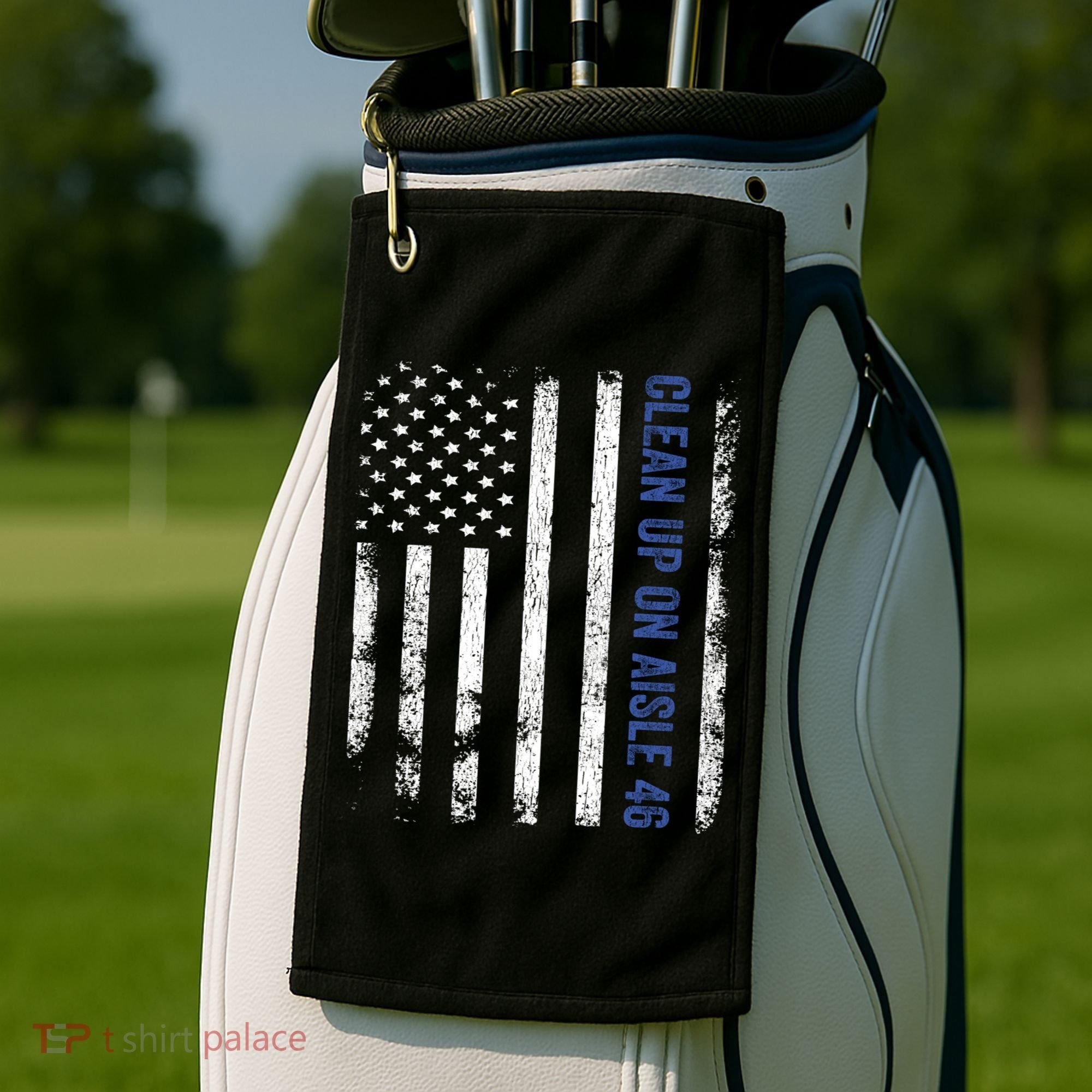 Anti Biden Impeach 46 8646 Clean Up On Aisle 46 Pro USA Flagd Golf Towel