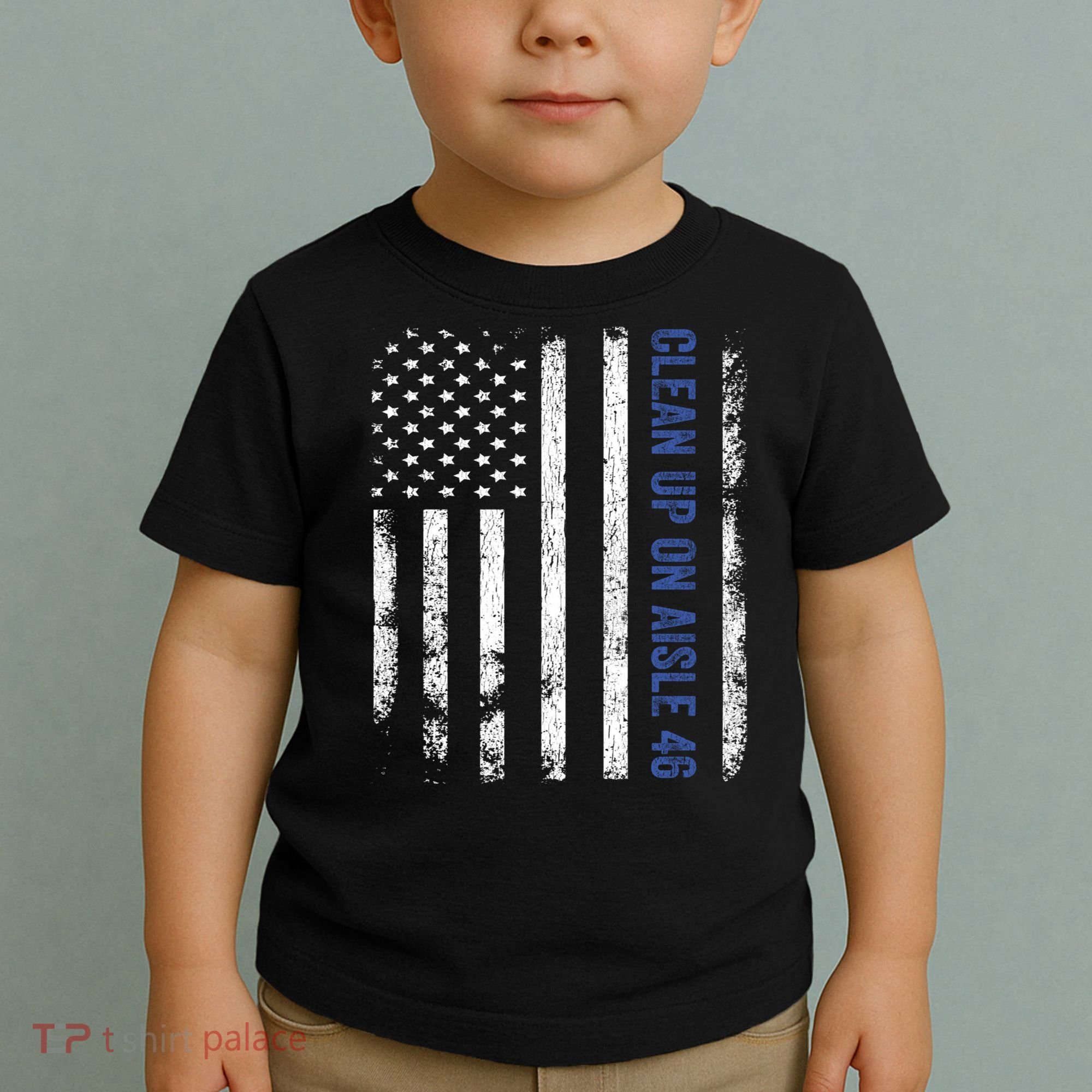 Anti Biden Impeach 46 8646 Clean Up On Aisle 46 Pro USA Flagd Toddler T-Shirt