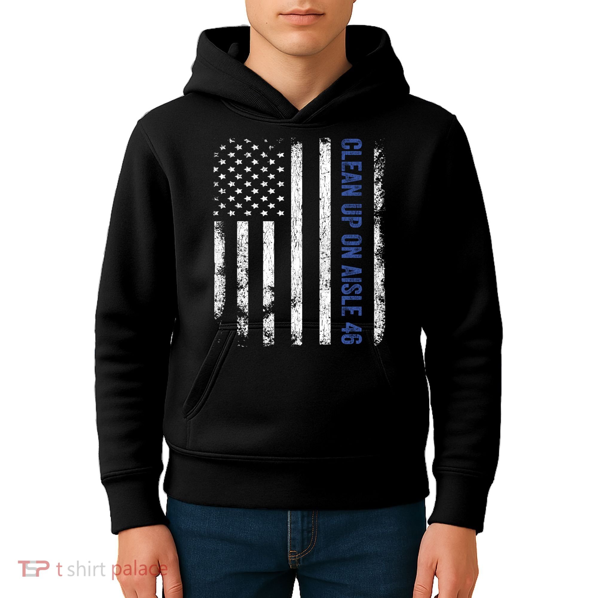 Anti Biden Impeach 46 8646 Clean Up On Aisle 46 Pro USA Flagd Kids Hoodie